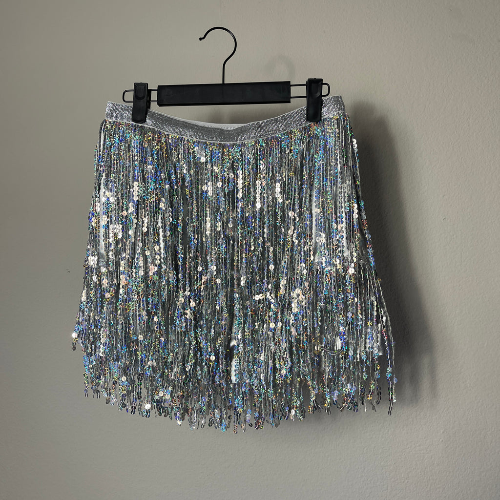Silver Sequin Skirt