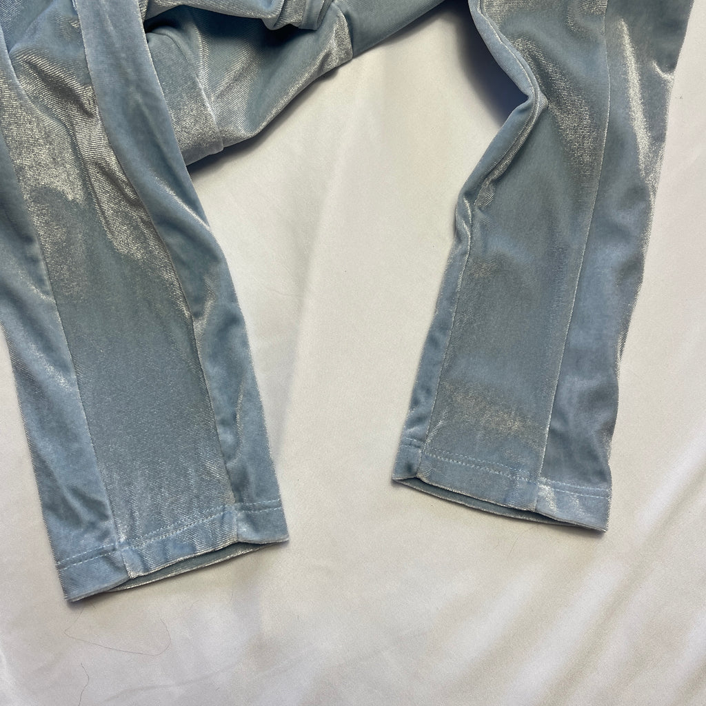 Baby Blue Velvet Long Sleeve Jumpsuit