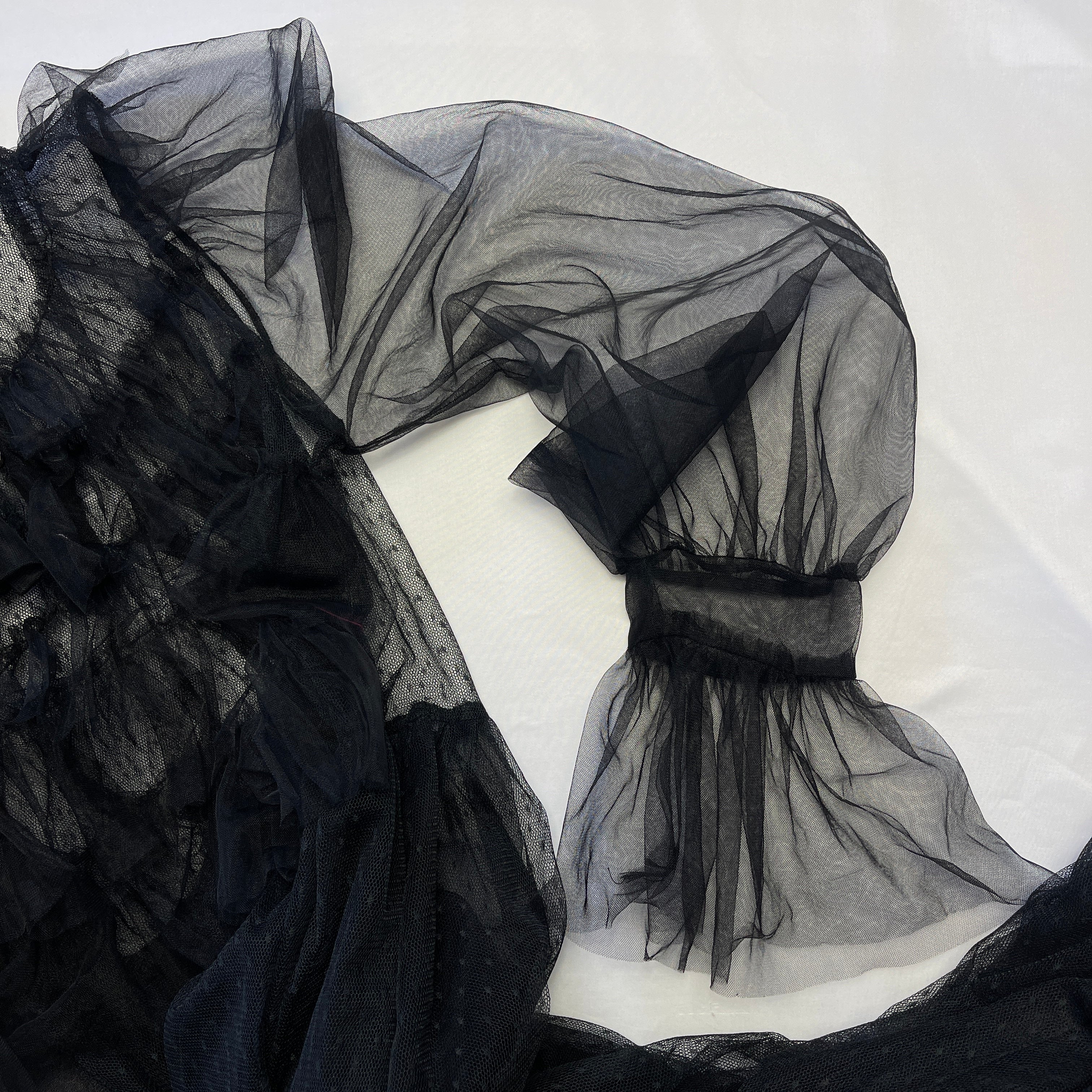 Long Sleeve Black Tulle Dress