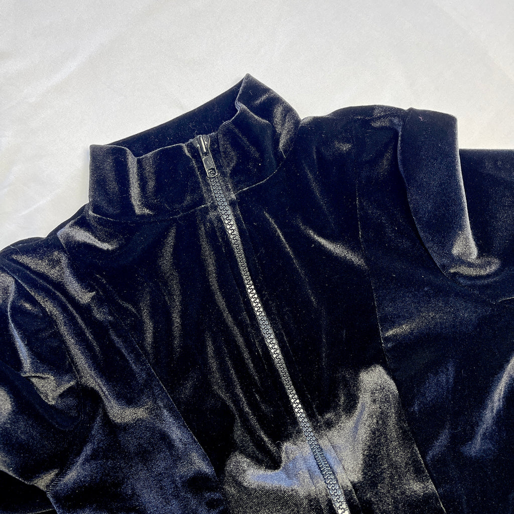 Black Velvet Long Sleeve Jumpsuit