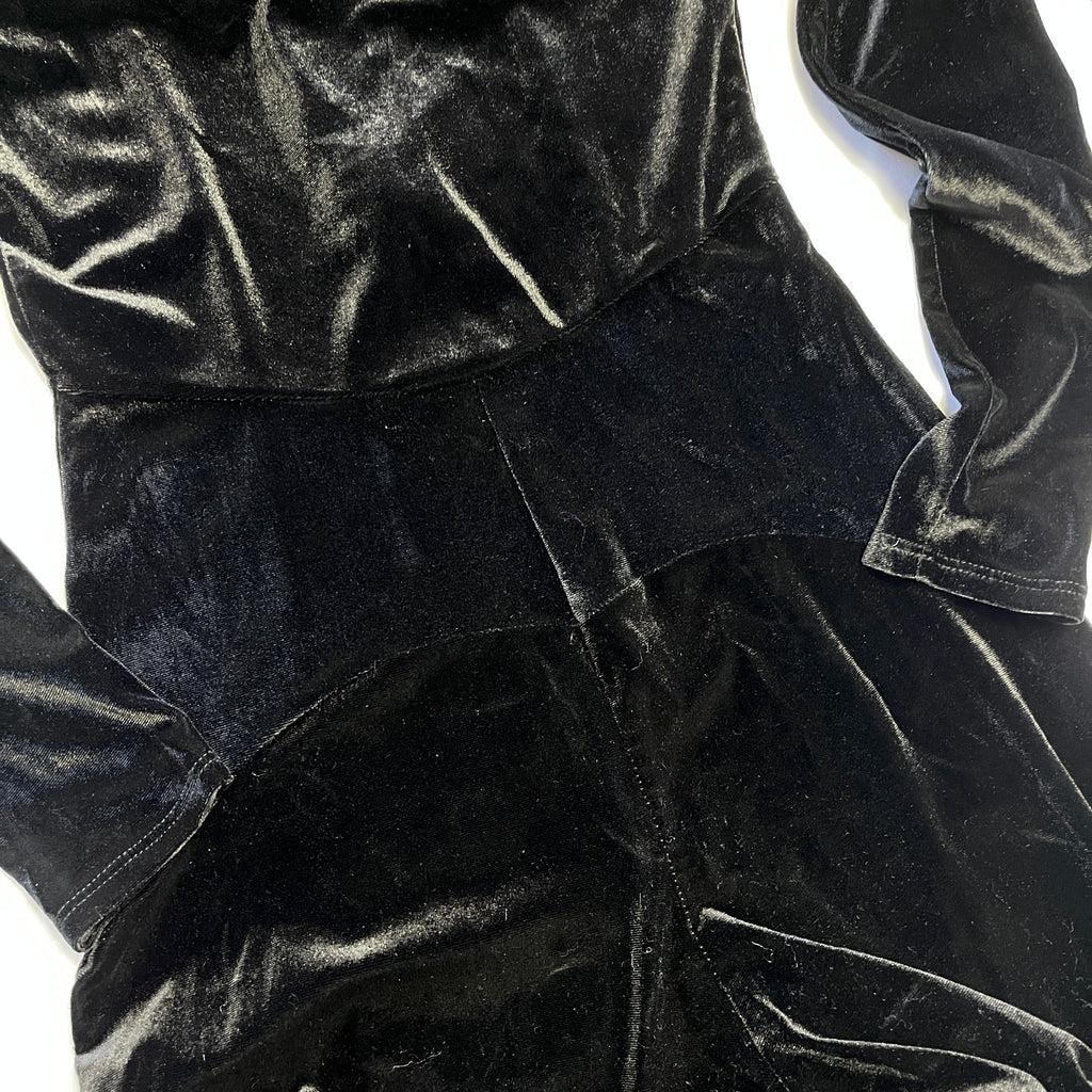 Black Velvet Long Sleeve Jumpsuit