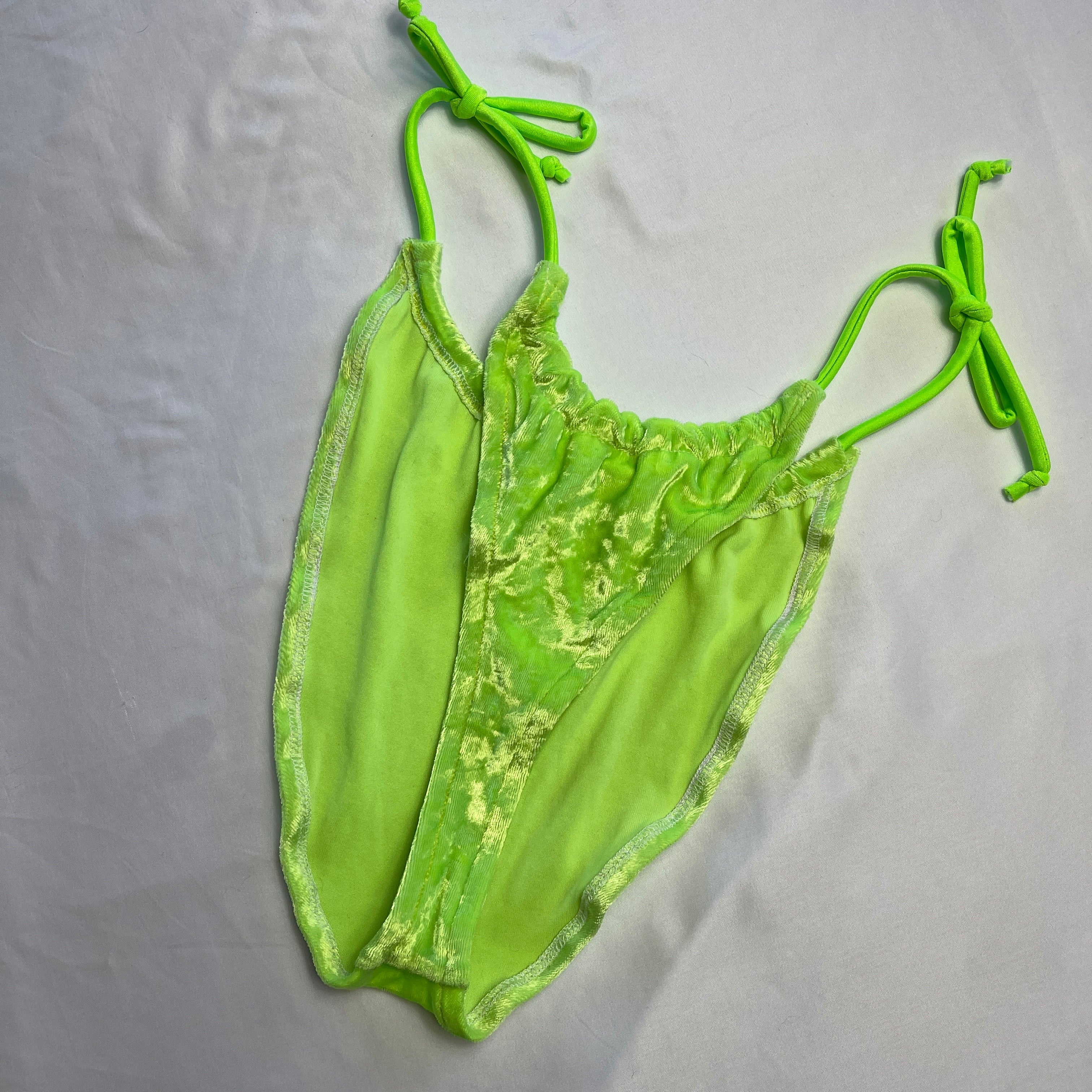 Neon Green Velvet Say Cheese Kandi Set