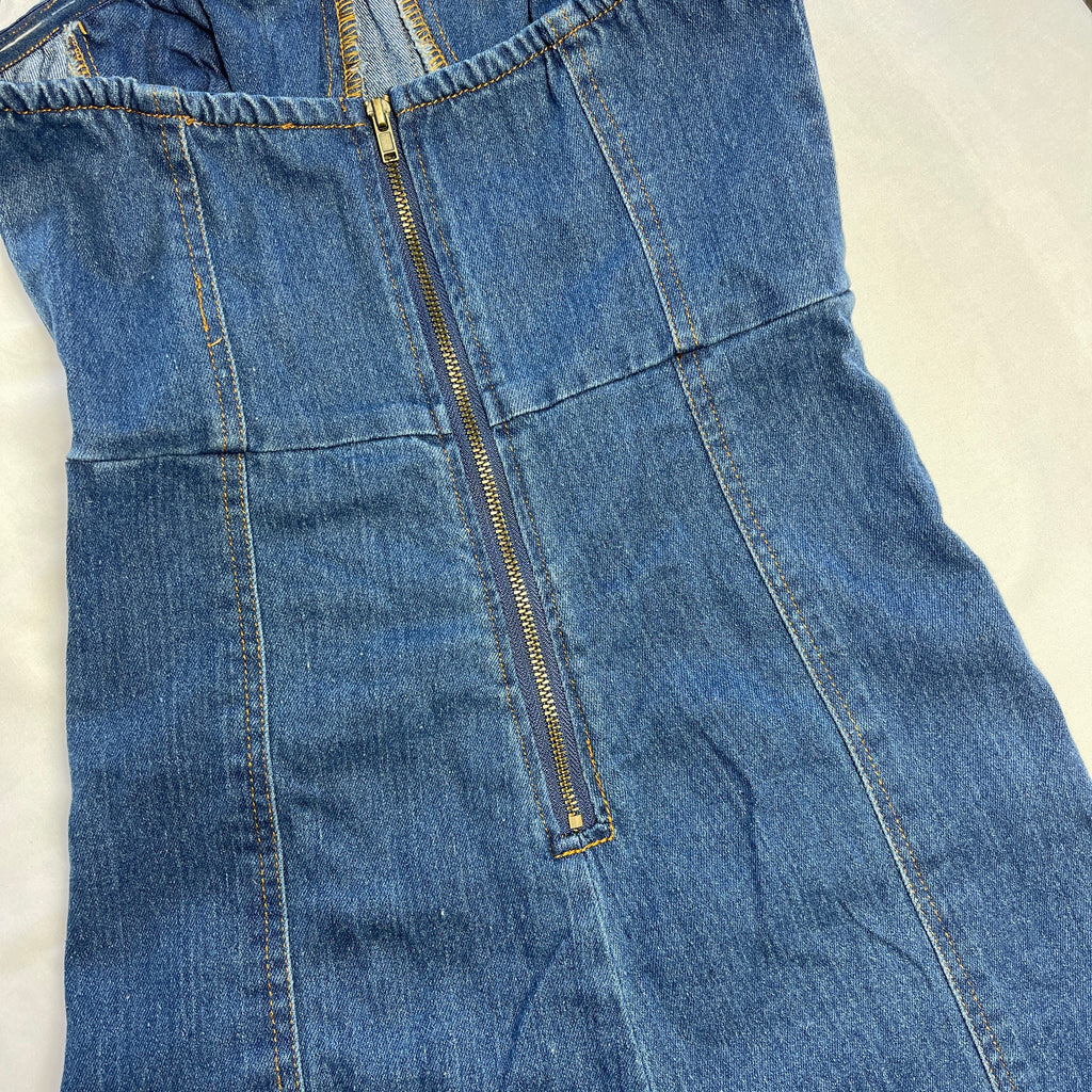 Strapless Studded Demin Jumpsuit