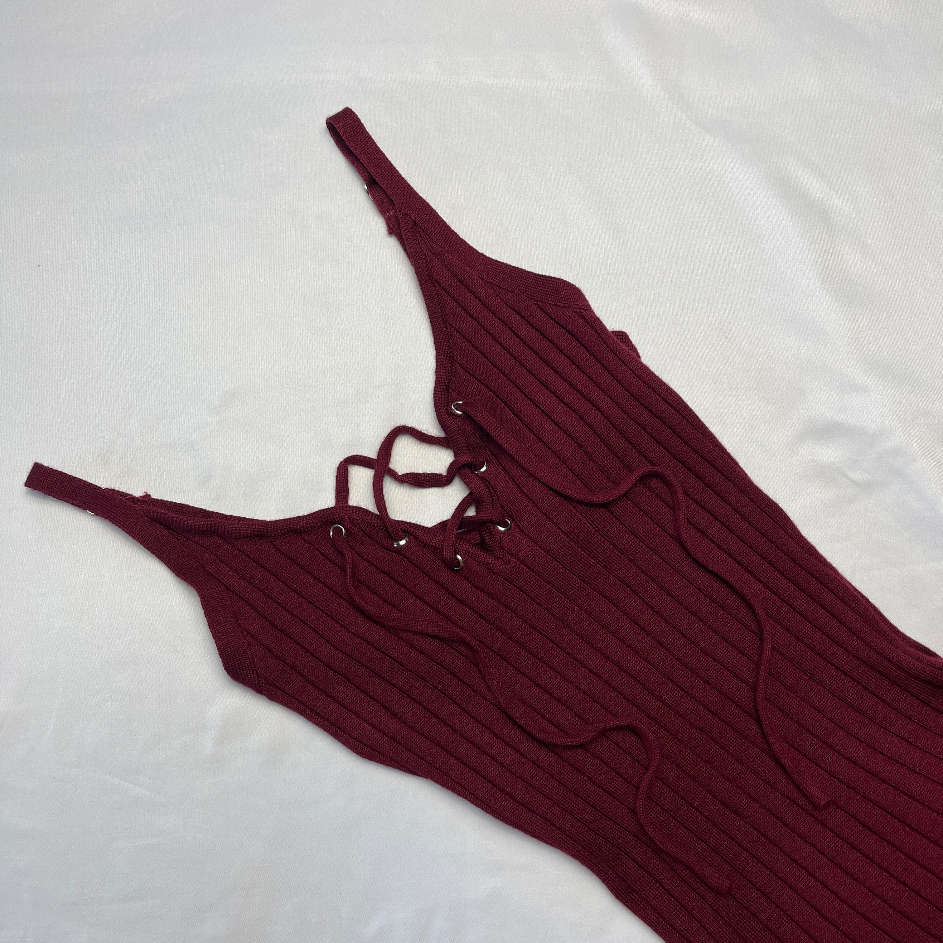 Wine Red Knit Bodysuit
