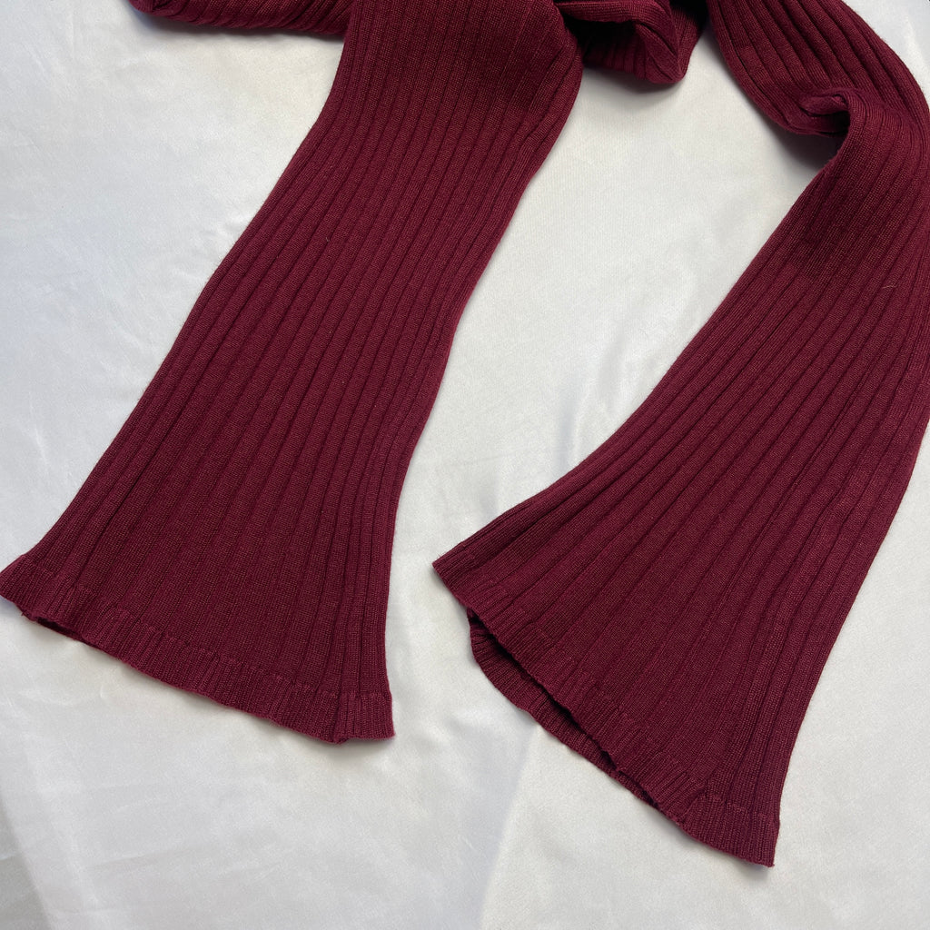 Wine Red Knit Bodysuit